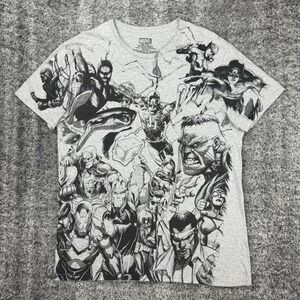 Marvel Avengers Graphic T-Shirt Mens Size L Gray Short Sleeve Cotton Blend